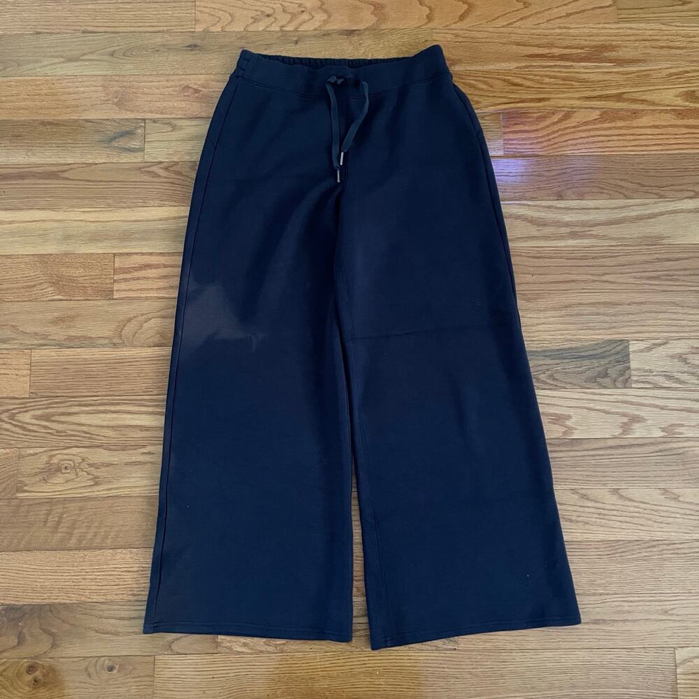 Spanx Womens Large AirEssentials Wide Leg Pants Navy Blue Lounge Flawed As-Is